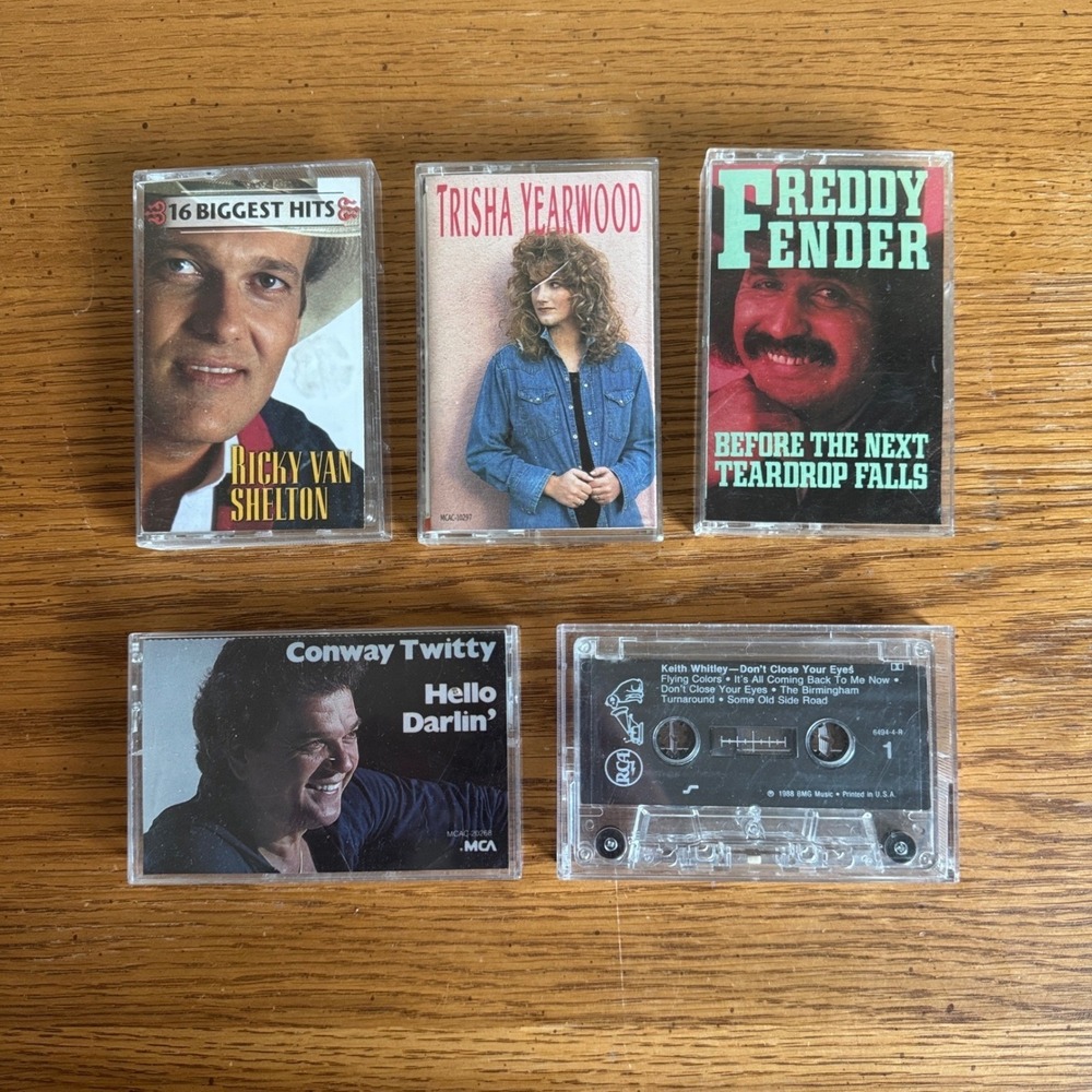 Bundle 5 VIntage 80s 90s‎ Country Trisha Yearwood Conway Twitty Cassette Tapes